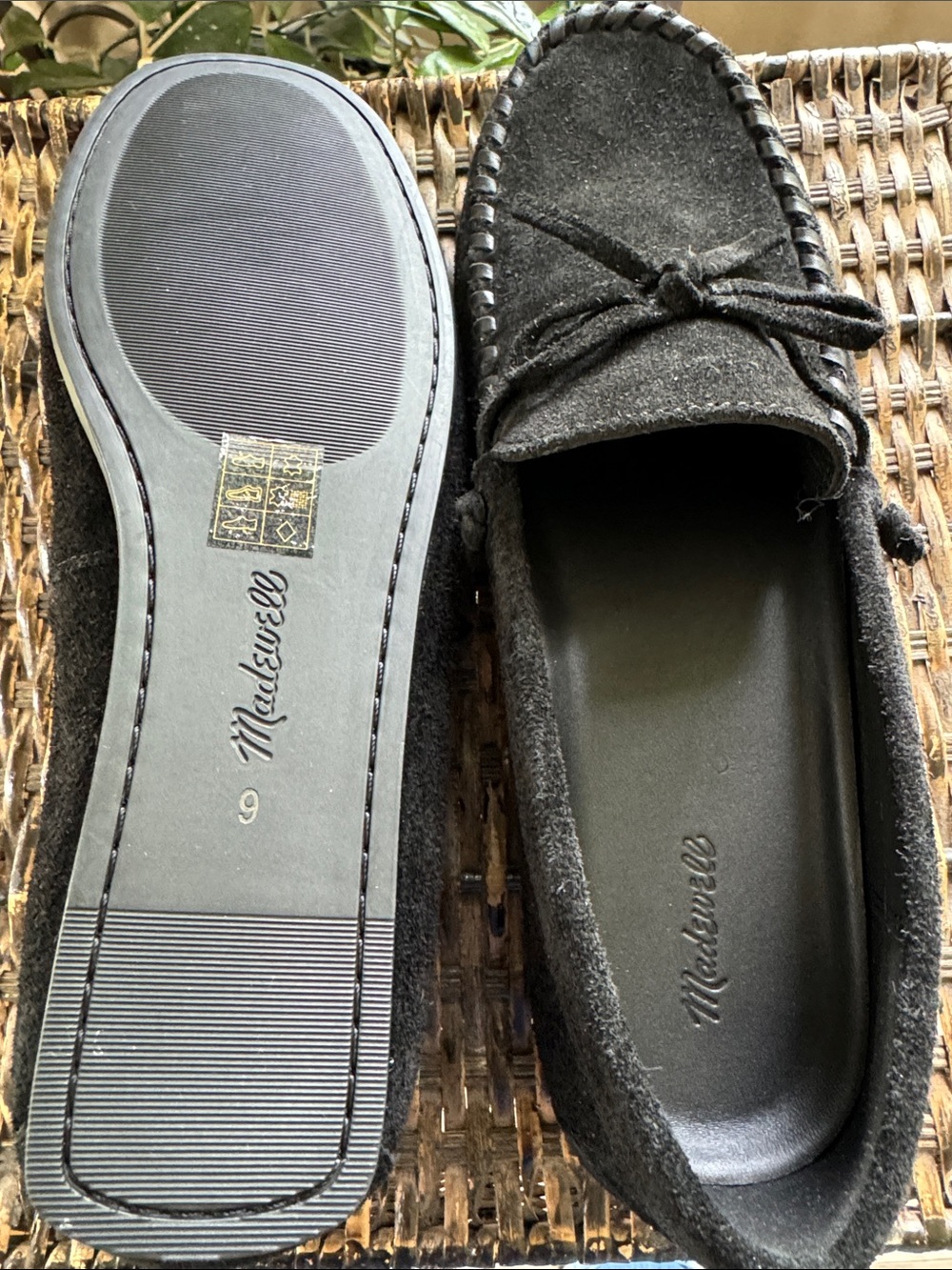 Madewell The Meadow Whipstitched Driver Black Suede Leather‎ Loafer Women’s Sz 9 - Picture 10 of 13